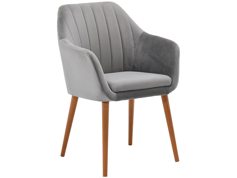 Chaise POMME velours gris clair