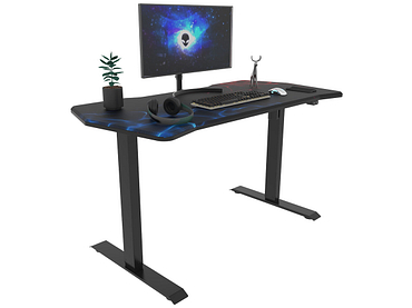 Elektrischer Gaming Schreibtisch THUNDER schwarz