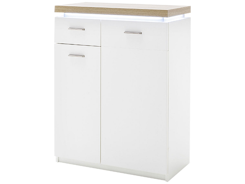 Commode CALVI 2 portes 1 tiroir blanc