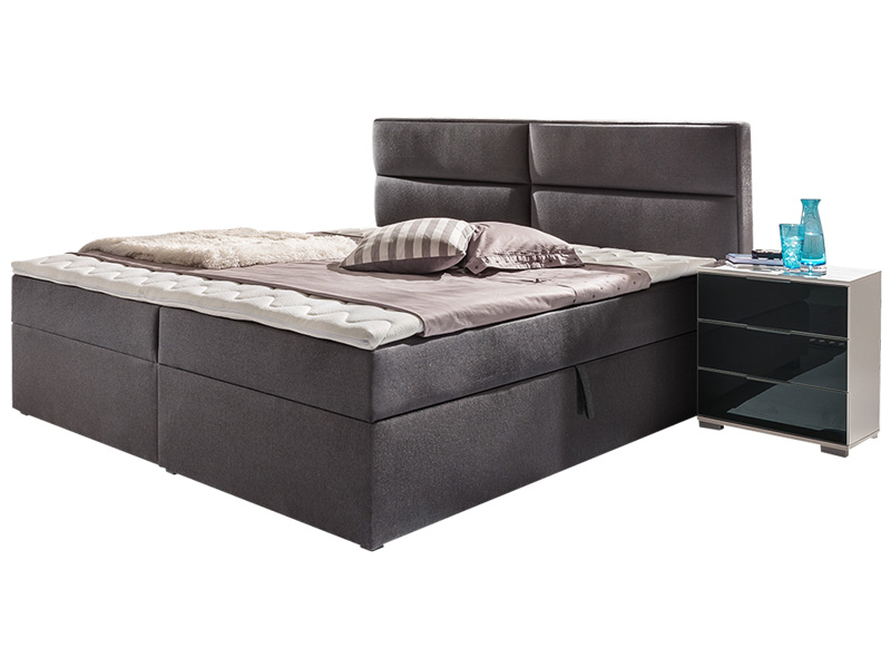 Lit NANCY 180x200cm tissu gris