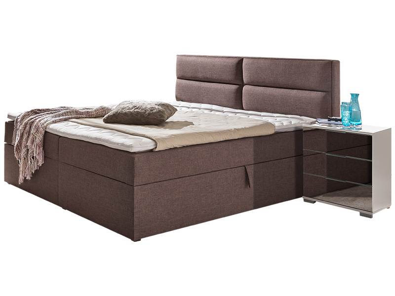 Lit NANCY 180x200cm tissu brun