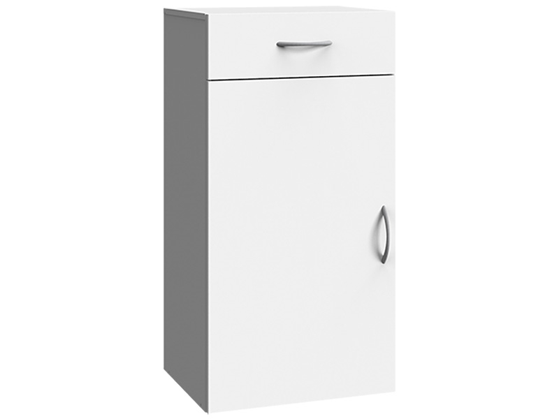 Commode MODUL 1 porte battante 1 tiroir blanc