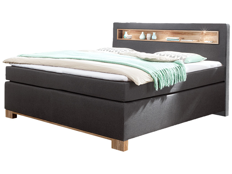 Boxspringbett NEVA 140x200cm anthrazitschwarz