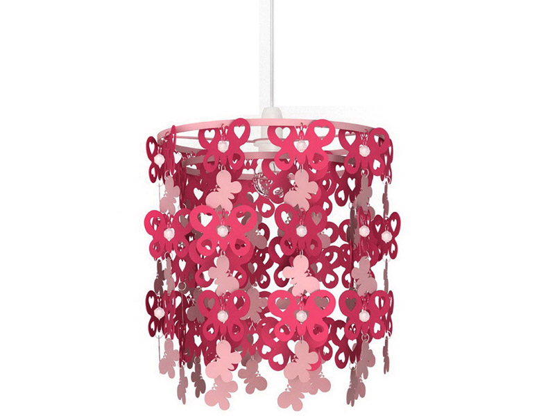 Hängelampe PAPILLONS 25x35cm 60W rosa