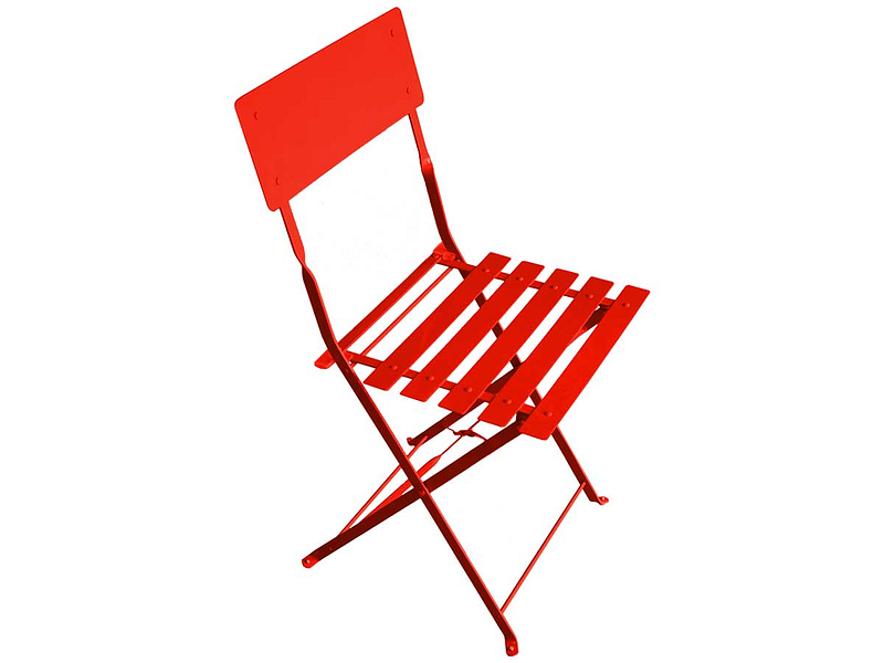 Chaise de jardin BARCELONA acier inoxydable rouge