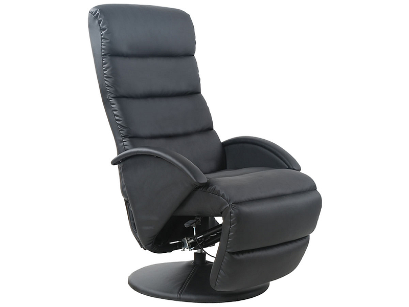 Fauteuil relax TV cuir synthétique noir