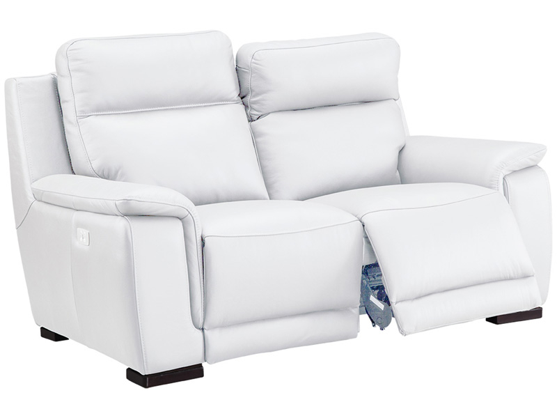 2er Sofa LOUVRE Echtleder weiss