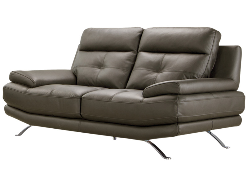 2er Sofa DYLAN Echtleder grau