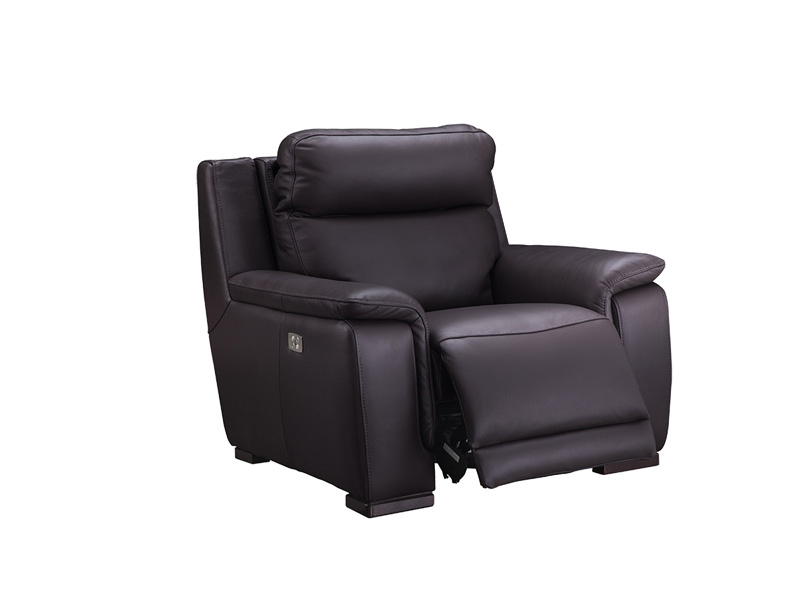 Fauteuil relax LOUVRE cuir véritable brun