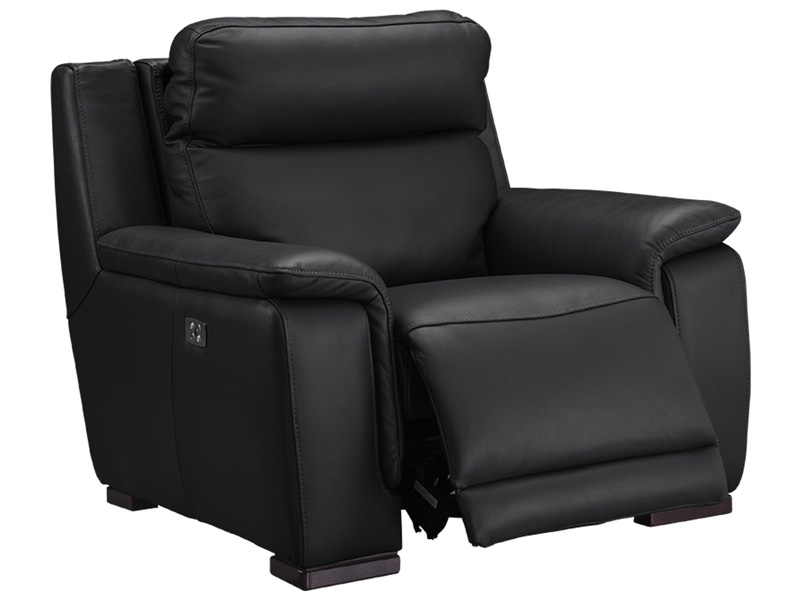 Fauteuil relax LOUVRE cuir véritable noir