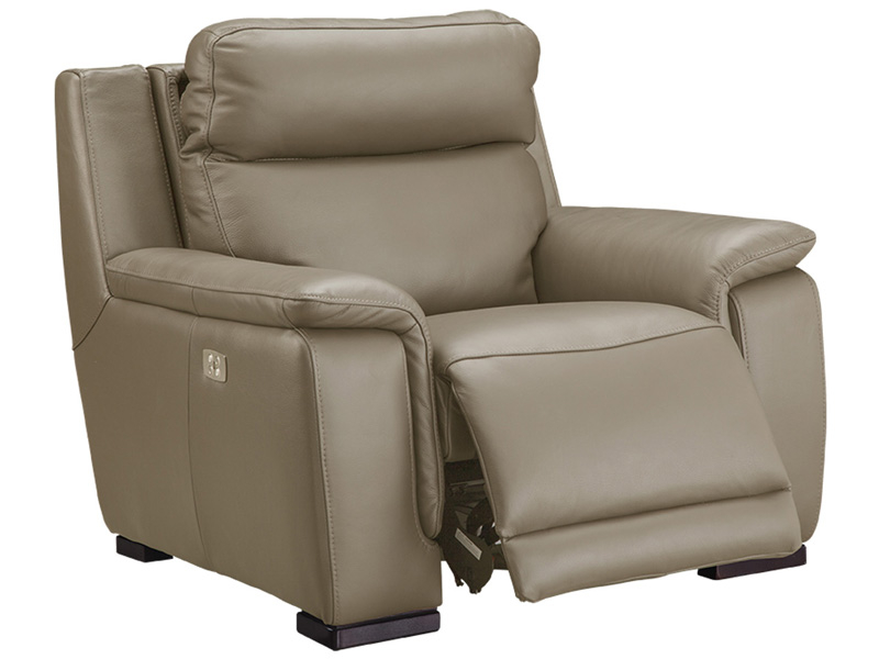 Fauteuil relax LOUVRE cuir véritable mocca