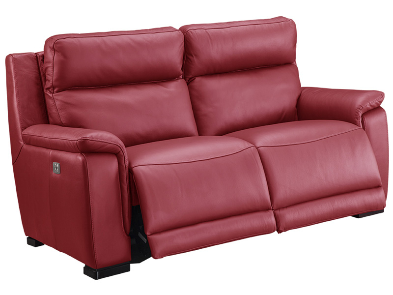 2er Sofa LOUVRE Echtleder rot