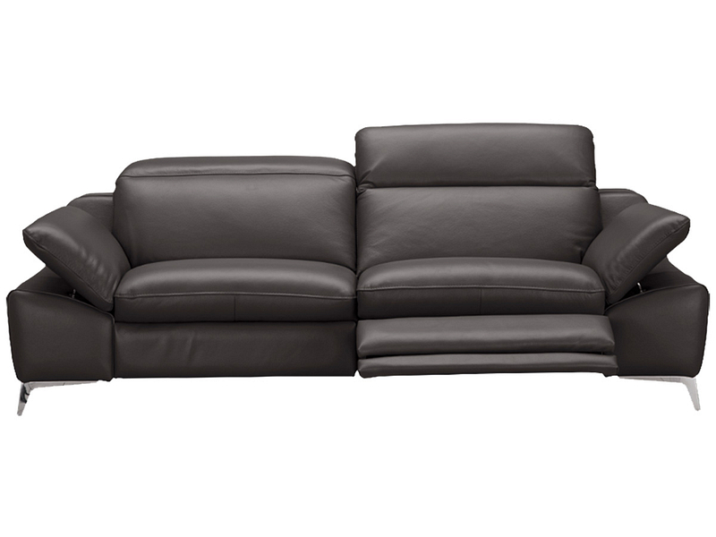 Canapé 3 places ROMEO cuir véritable gris foncé