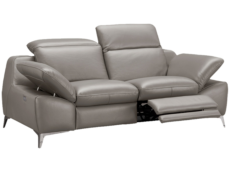 Canapé 2 places ROMEO cuir véritable taupe