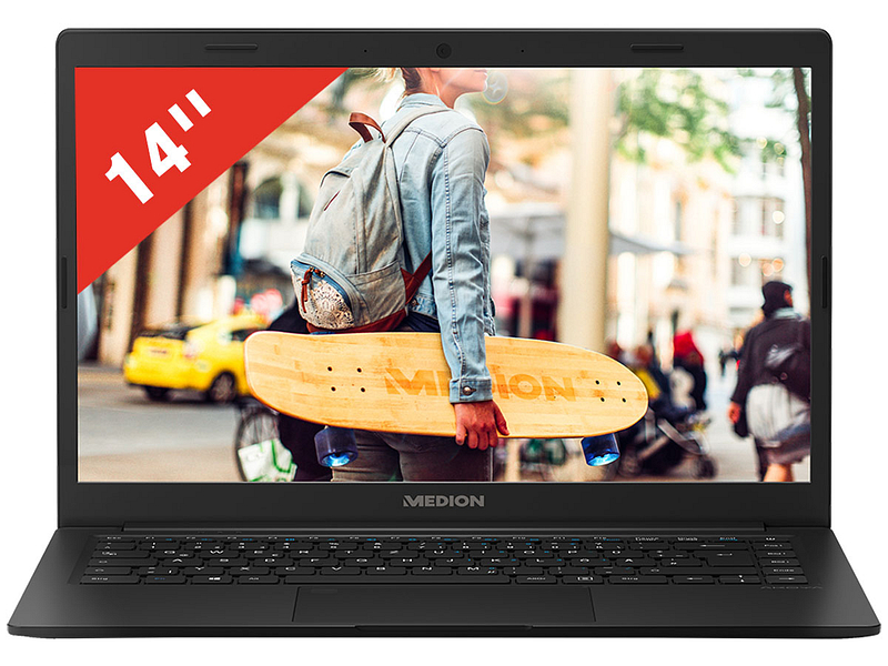 Notebook MEDION AKOYA E4251 14'' INTEL CELERON N4120 QUADCORE PROCESSOR 1,10 - 2,60GHZ 128GB