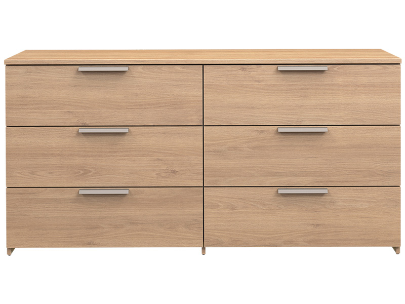 Commode TEMPO 6 tiroirs chêne