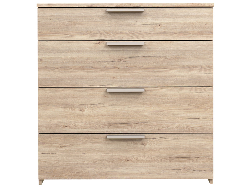 Commode TEMPO 4 tiroirs chêne relief