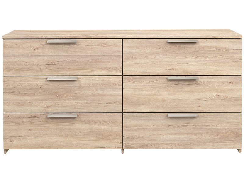 Commode TEMPO 6 tiroirs chêne