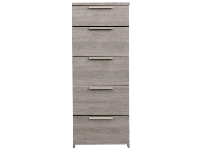 Commode TEMPO 5 tiroirs chêne argile