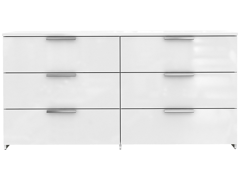Commode TEMPO 6 tiroirs blanc