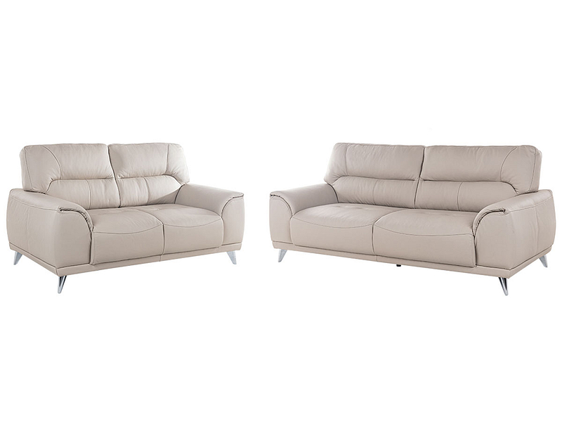 2er + 3er Sofa FRISCO Echtleder cremefarben, beige