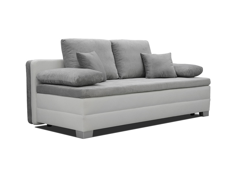 Bettsofa NUKA stoff,synthetisches leder weiss 93x199x92cm