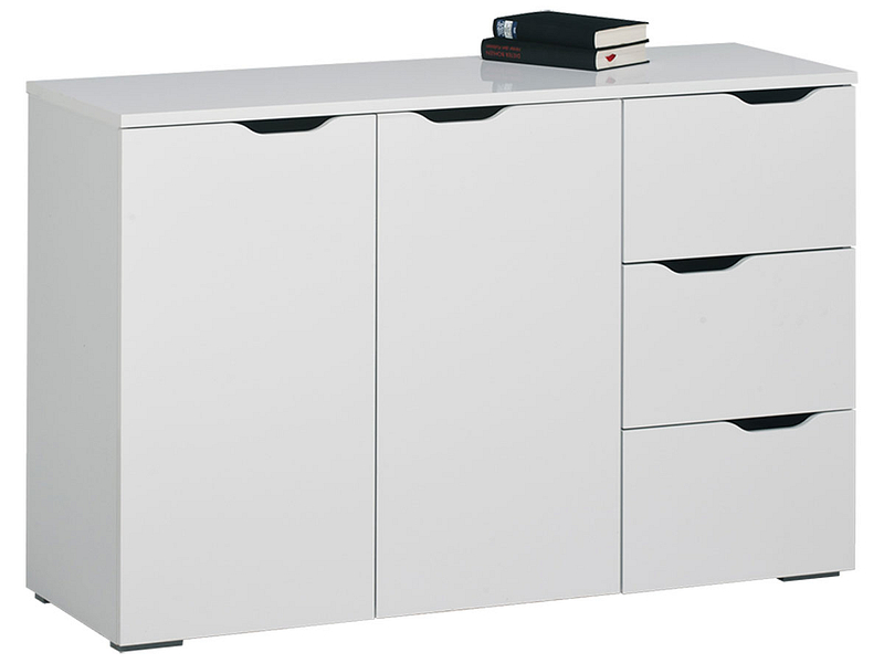 Kommode SHINE 2 Türen 3 Schubladen weiss