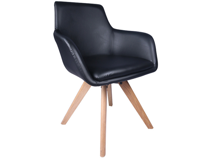 Stuhl TOE Synthetisches Leder schwarz