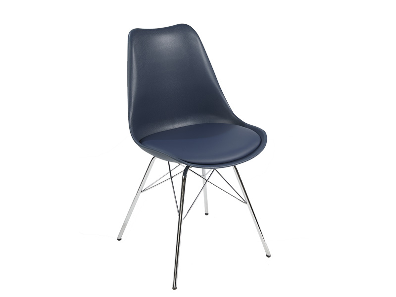 Sedia MAPPY pelle sintetica blu scuro