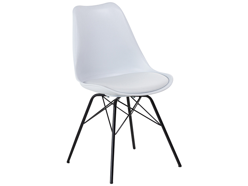 Stuhl MAPPY Synthetisches Leder weiss, schwarz
