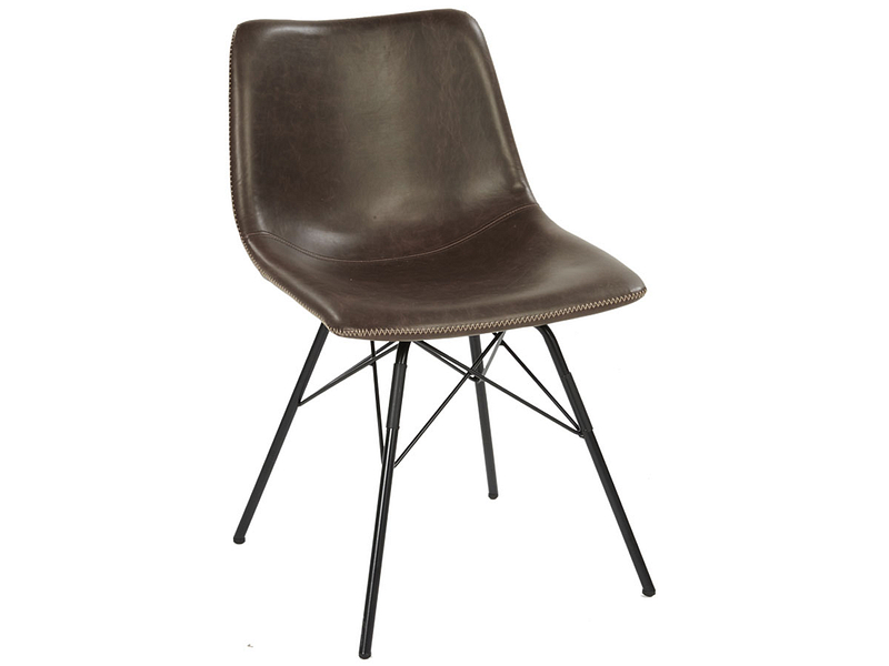Stuhl JORI Synthetisches Leder rotbraun, schwarz