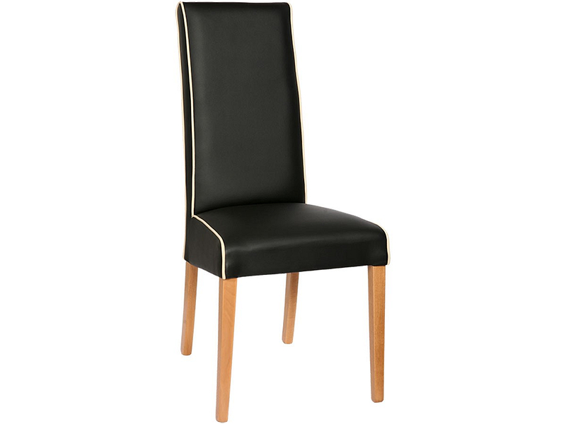 Stuhl ROKO Synthetisches Leder schwarz, ekrü