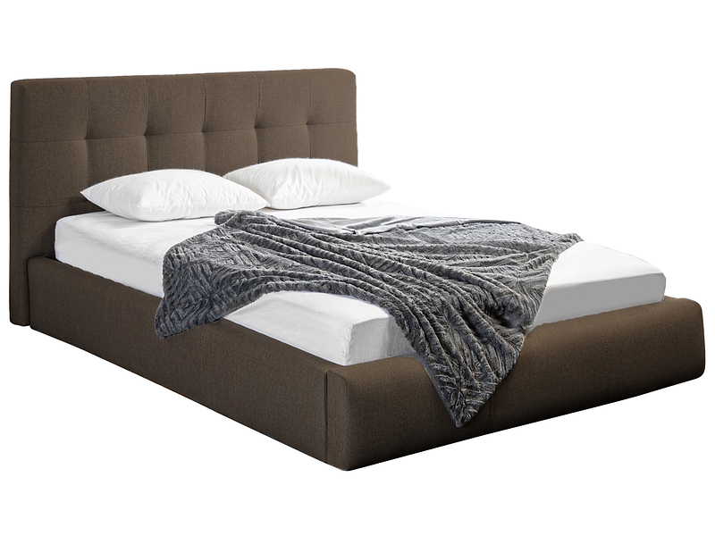 Bett NORA 140x200cm Stoff rotbraun