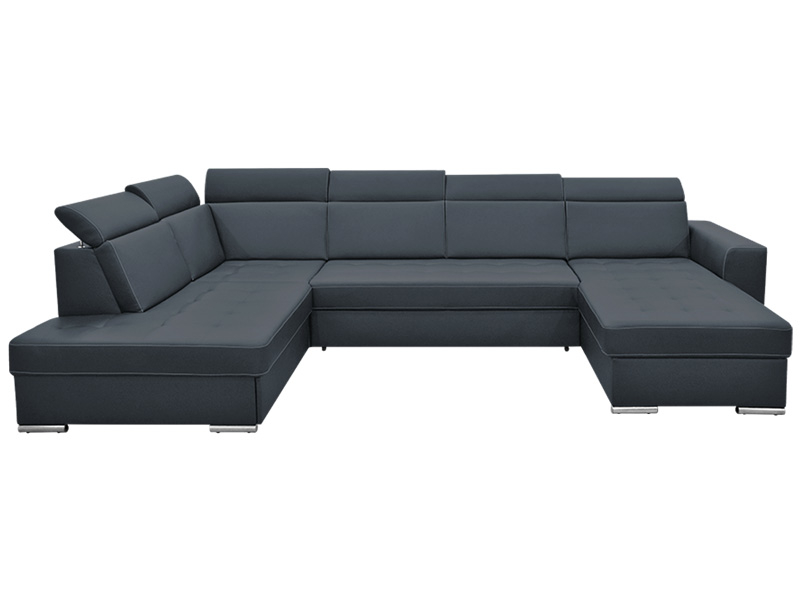 Ecksofa OSTRALE Synthetisches Leder anthrazit
