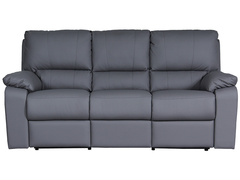 3er Sofa WINTER Synthetisches Leder grau