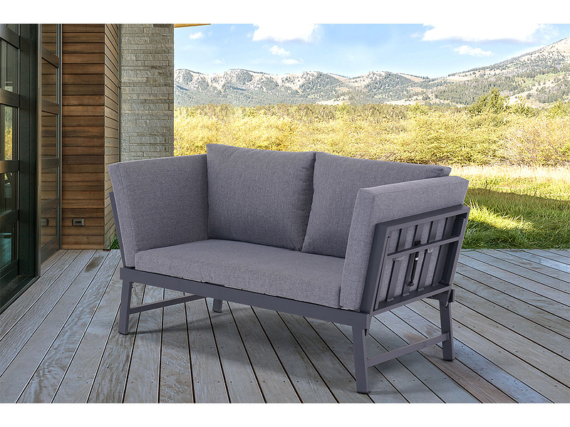 2er Gartensofa RESTSOFA polyester grau anthrazit