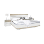 Image of Set Bett mit 2 nachttischen TARRAGONA 180 cm x 200 cm dekor eiche