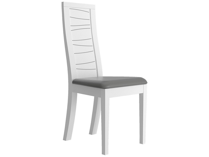 Stuhl TIAGO Holz weiss, grau