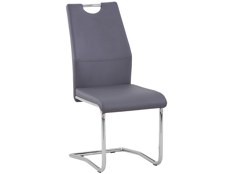 Stuhl AGNESSA Synthetisches Leder grau