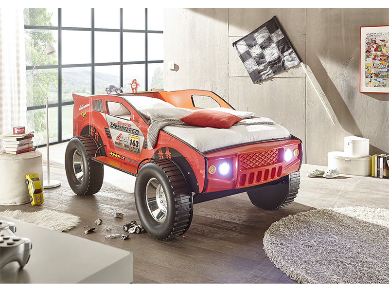 Bett JEEP 90x200cm rot