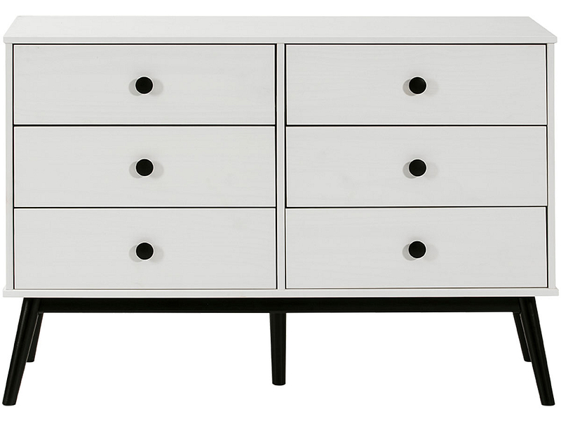 Kommode CLEM 6 Schubladen weiss