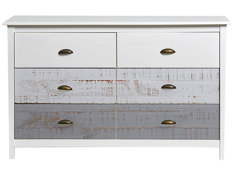 Kommode AURA 6 Schubladen weiss