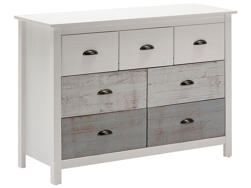 Kommode AURA 7 Schubladen weiss