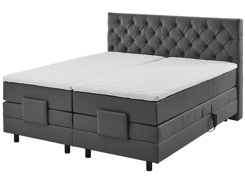 Boxspringbett LE CERVIN 120x200cm grau anthrazit