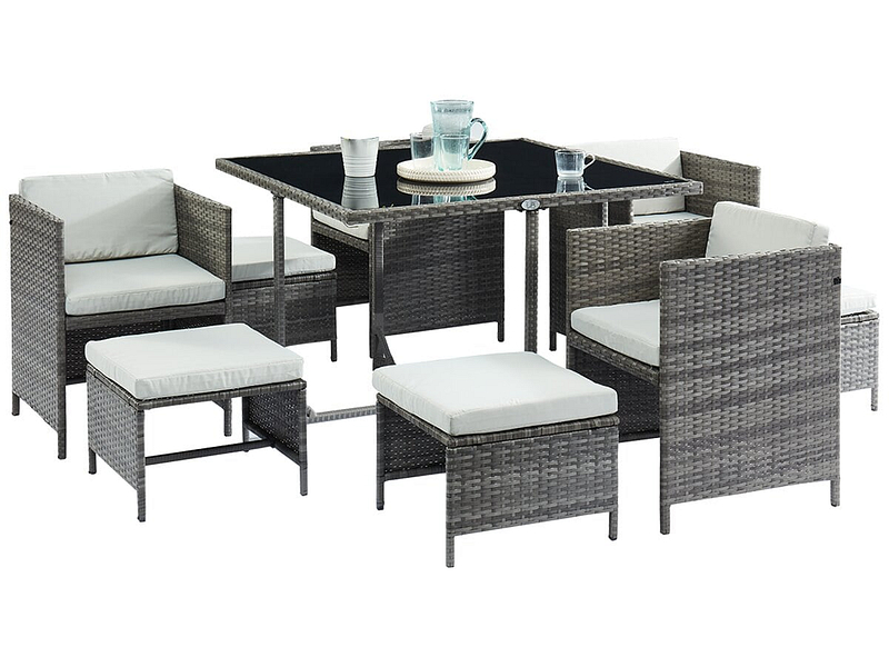 Set Gartentisch und Gartenstühle CARIO schwarz