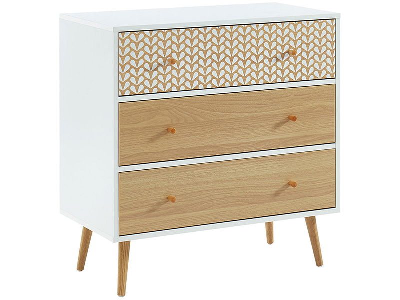 Kommode CAPUCINE 3 Schubladen Spanplatte weiss