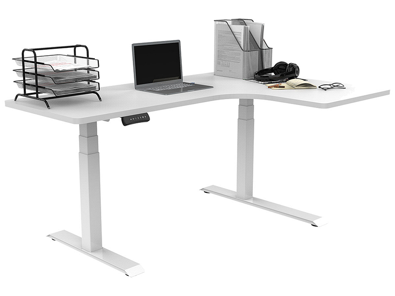Bureau à hauteur réglable UPRIGHT CORNER blanc