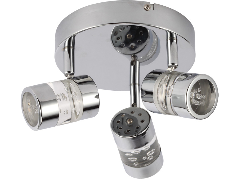 3 Spots LED MOON Ø26cm 3W argenté