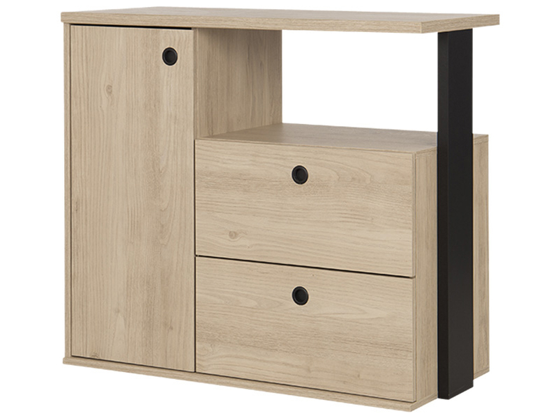 Kommode DUPLEX 1 Tür 2 Schubladen kastanie,schwarz