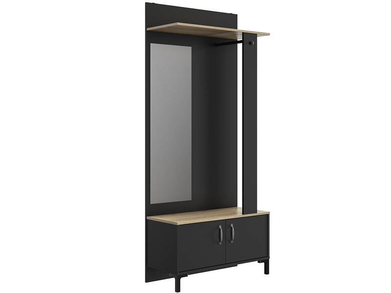 Garderobe MANCHESTER schwarz,eiche